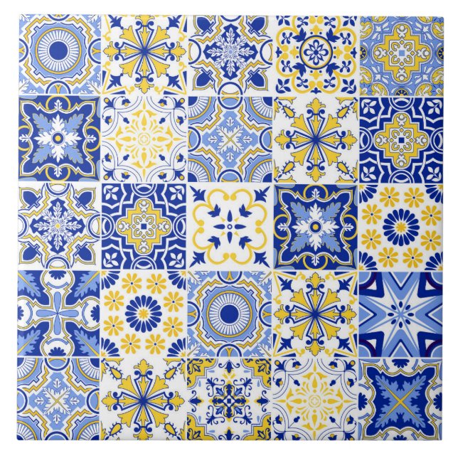 Portuguese Tiles Pattern Ceramic Tile  (Front)