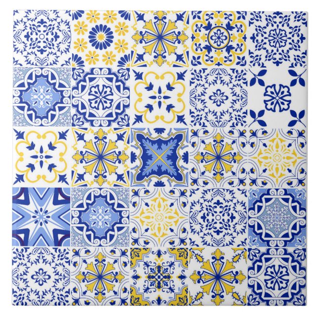 Portuguese Tiles Pattern Ceramic Tile  (Front)