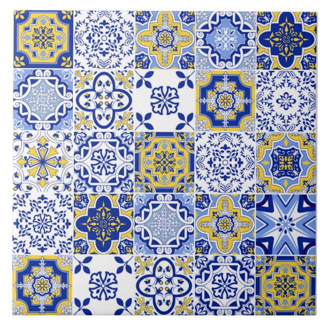 Portuguese Tiles Pattern Ceramic Tile  (Front)