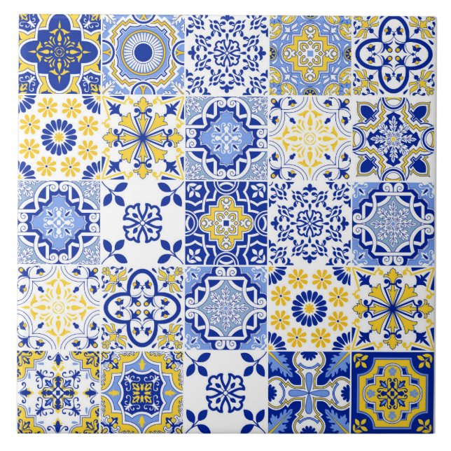 Portuguese Tiles Pattern Ceramic Tile  (Front)