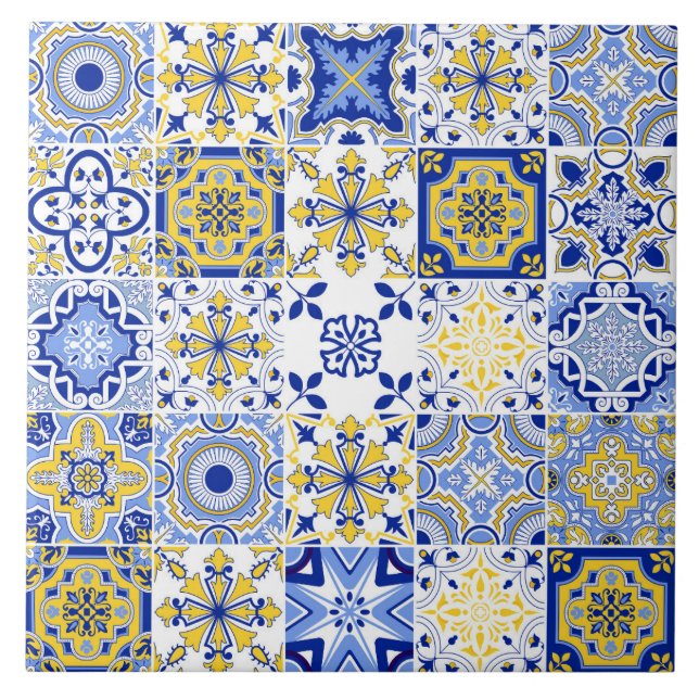 Portuguese Tiles Pattern Ceramic Tile  (Front)