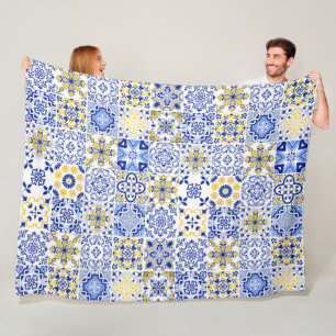 Portuguese Tiles Pattern  Fleece Blanket