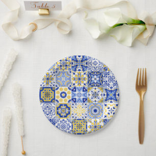 Portuguese Tiles Pattern  Paper Plate