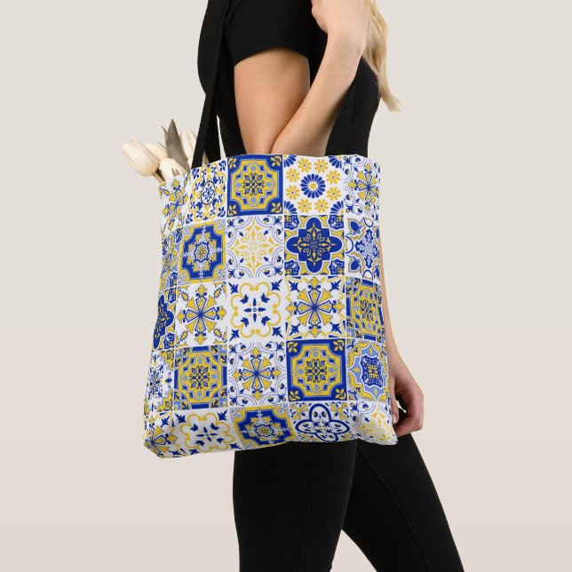 Portuguese Tiles Pattern  Tote Bag (Close Up)