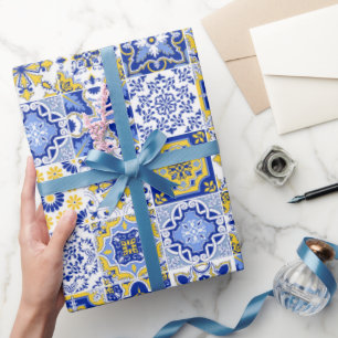 Portuguese Tiles Pattern Wrapping Paper