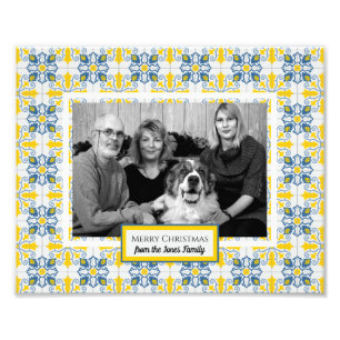 Portuguese Tiles Photo frame for family Christmas