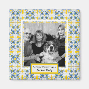 Portuguese Tiles Photo frame for family Christmas Magnet