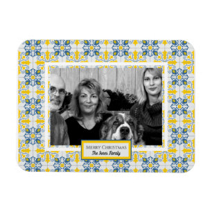Portuguese Tiles Photo frame for family Christmas Magnet