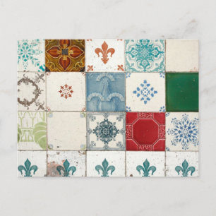 Portuguese tiles postcard