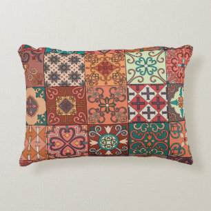 Portuguese Tiles: Talavera Style Azulejo. Decorative Cushion