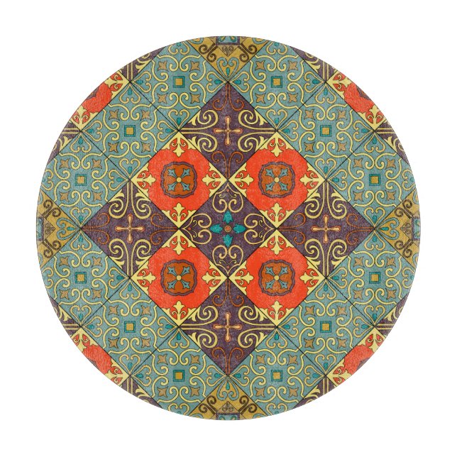 Portuguese Tiles Talavera Style Pattern Cutting Board (Front)