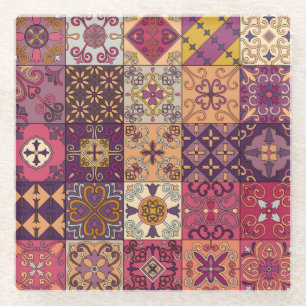 Portuguese tiles: talavera style pattern. glass coaster