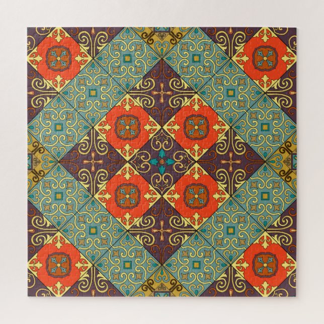 Portuguese Tiles Talavera Style Pattern Jigsaw Puzzle (Vertical)