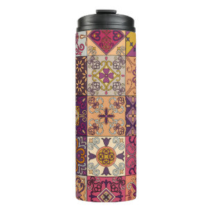 Portuguese tiles: talavera style pattern. thermal tumbler