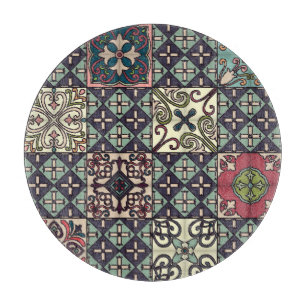 Portuguese Tiles: Talavera Style Seamless Cutting Board