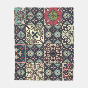 Portuguese Tiles: Talavera Style Seamless Fleece Blanket