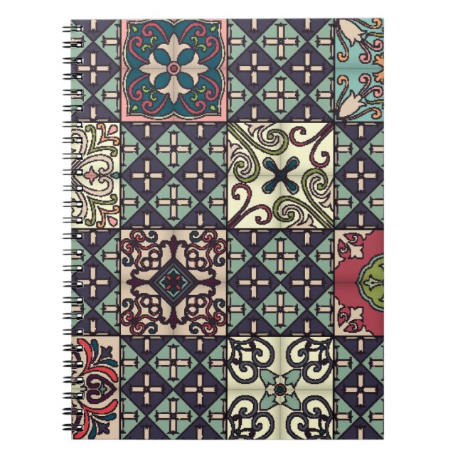 Portuguese Tiles: Talavera Style Seamless Notebook (Front)