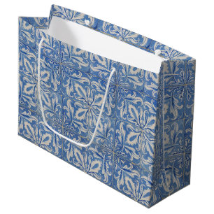 Portuguese Tiles Vintage Azulejos Blue White Large Gift Bag