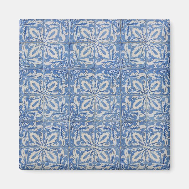 Portuguese Tiles Vintage Azulejos Blue White  Magnet (Front)