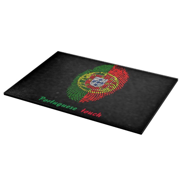Portuguese touch fingerprint flag cutting board (Corner)