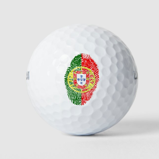 Portuguese touch fingerprint flag golf balls (Front)