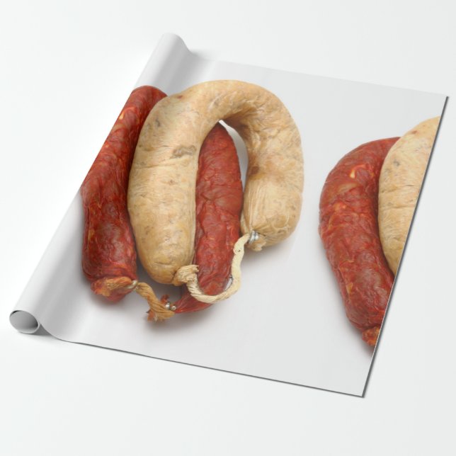 Portuguese typical sausages wrapping paper (Unrolled)