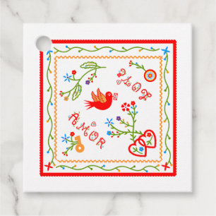 Portuguese valentine's love handkerchiefs  favour tags
