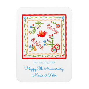 Portuguese valentine's love handkerchiefs  magnet