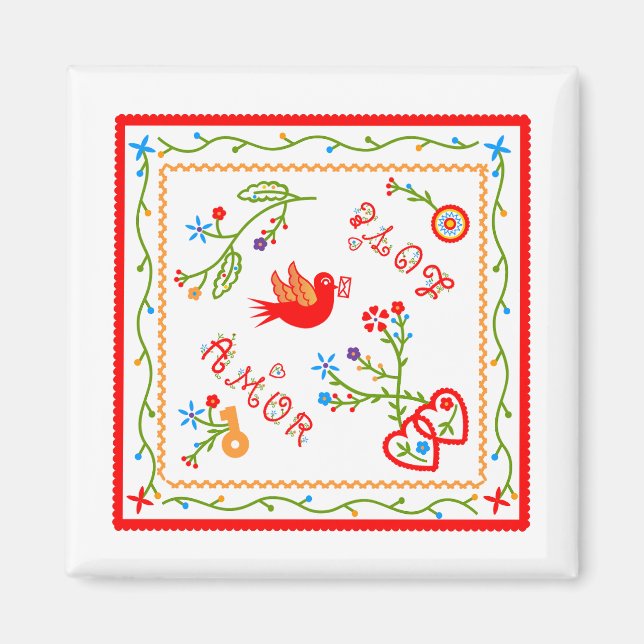 Portuguese valentine's love handkerchiefs  magnet (Front)