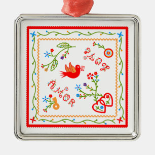 Portuguese valentine's love handkerchiefs metal tree decoration