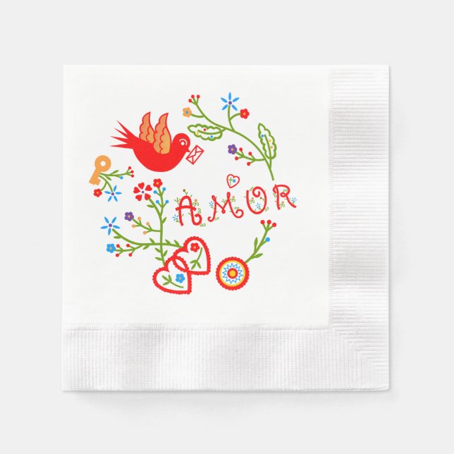 Portuguese valentine's love handkerchiefs    napkin (Front)