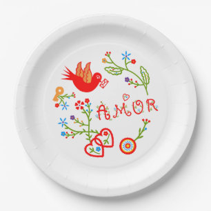 Portuguese valentine's love handkerchiefs    paper plate