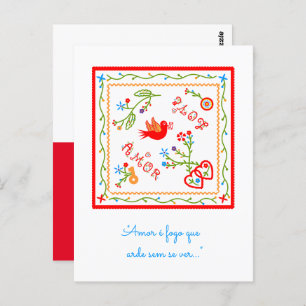 Portuguese valentine's love handkerchiefs postcard