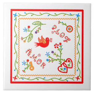 Portuguese valentine's love handkerchiefs tile