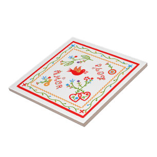 Portuguese valentine's love handkerchiefs  tile
