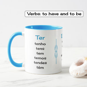 Portuguese verbs teacher or student Two-Tone coffee mug