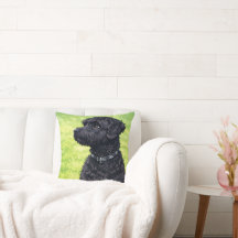 Portuguese Water Dog Anime Throw Pillow