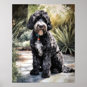 Portuguese Water Dog Art Print Poster