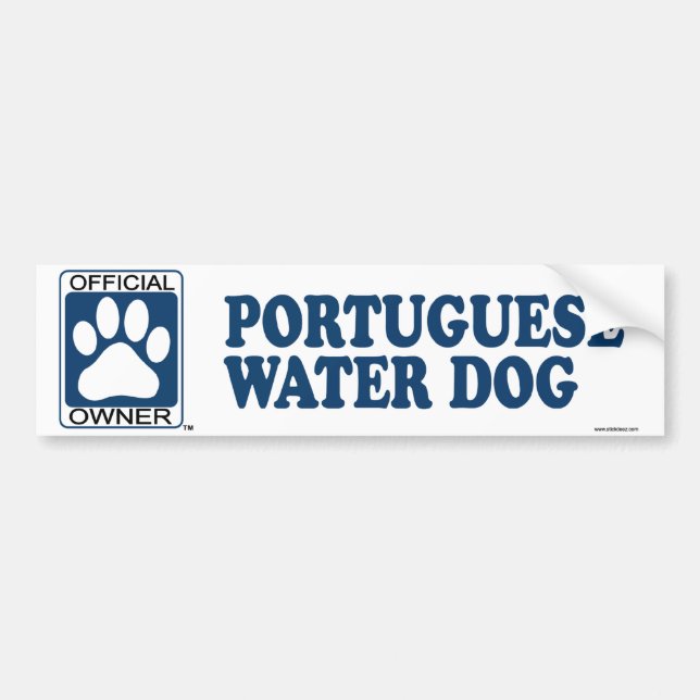Portuguese Water Dog Blue Bumper Sticker (Front)