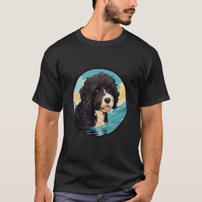 Portuguese Water Dog Breed Dog Design T-Shirt (Front)