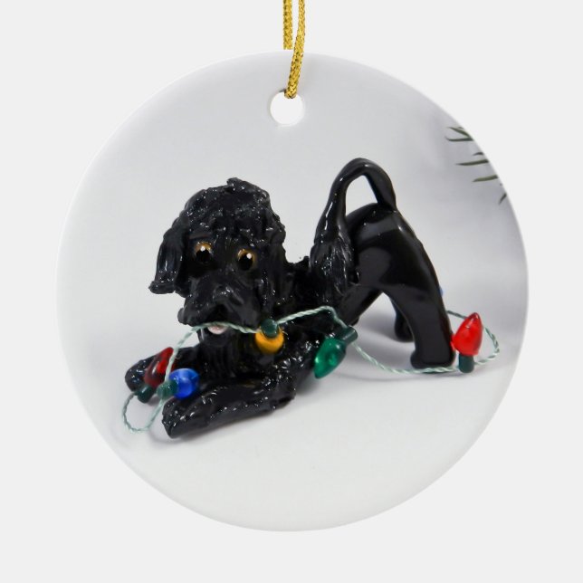 Portuguese Water Dog Ceramic Ornament (Front)