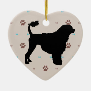 Portuguese Water Dog Ceramic Tree Decoration
