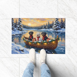 Portuguese Water Dog Christmas Boat Holiday Doormat