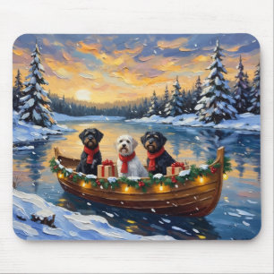 Portuguese Water Dog Christmas Boat Holiday Mouse Mat
