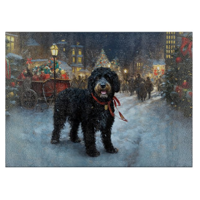 Portuguese Water Dog Christmas Festive Season Cutting Board (Front)