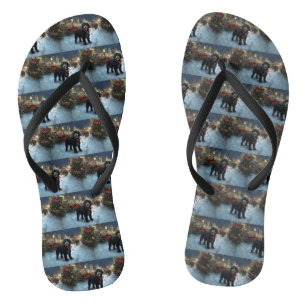 Portuguese Water Dog Christmas Festive Season Flip Flops