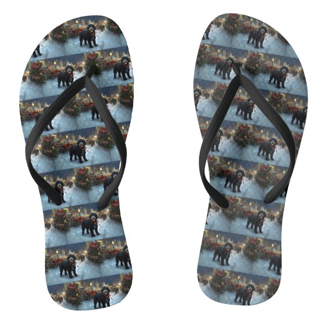 Portuguese Water Dog Christmas Festive Season Flip Flops (Footbed)