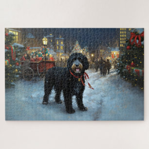 Portuguese Water Dog Christmas Festive Season Jigsaw Puzzle