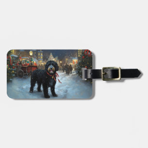 Portuguese Water Dog Christmas Festive Season Luggage Tag