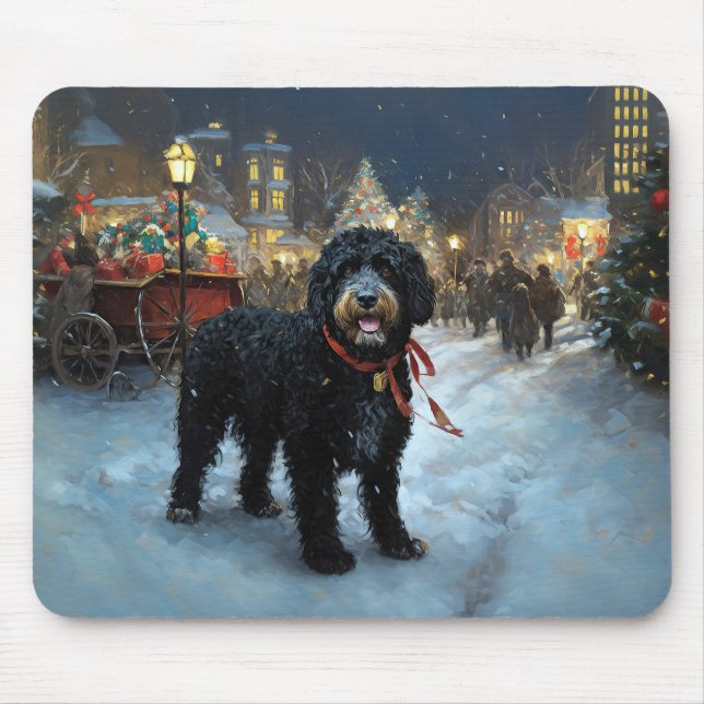 Portuguese Water Dog Christmas Festive Season Mouse Mat (Front)